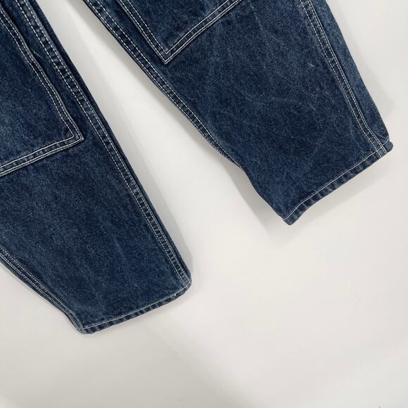 Brandy Melville J. Galt Dark Wash High Waisted Painter Carpenter Mom Jeans Sz S - Picture 3 of 9